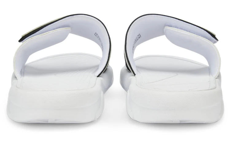 Sandales à brides en caoutchouc souple et résistant Puma Royalcat, chaussures, blanc et noir, 386712-02.