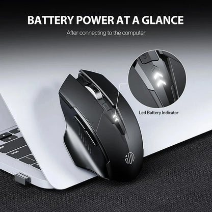 INPHIC F1 2.4G Wireless Mouse, 500mAh Ergonomic Rechargeable, Power Display, Office Home Silent Laptop Desktop Computer Universal