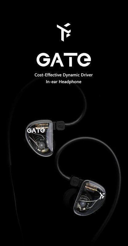 TRUTHEAR GATE Dynamic In-Ear Headphones Wired Earphones with 0.78 2-Pin Cable, HiFi Gaming Earbuds, High-Resolution Audio Monitor Earphones