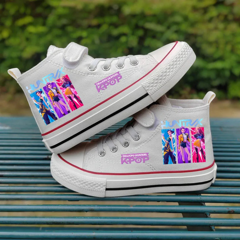 Chaussures en toile pour enfants Rumi Mira Zoey, chaussures pour filles, chaussures de sport, baskets à motifs, chaussures pour enfants, chaussures de tennis à tige haute, chaussures de ville.