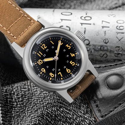 THORN Retro vojenské hodinky 36 mm s strojkem NH35A SHY-043 Sportovní hodinky Unisex Pánské a dámské Luxusní