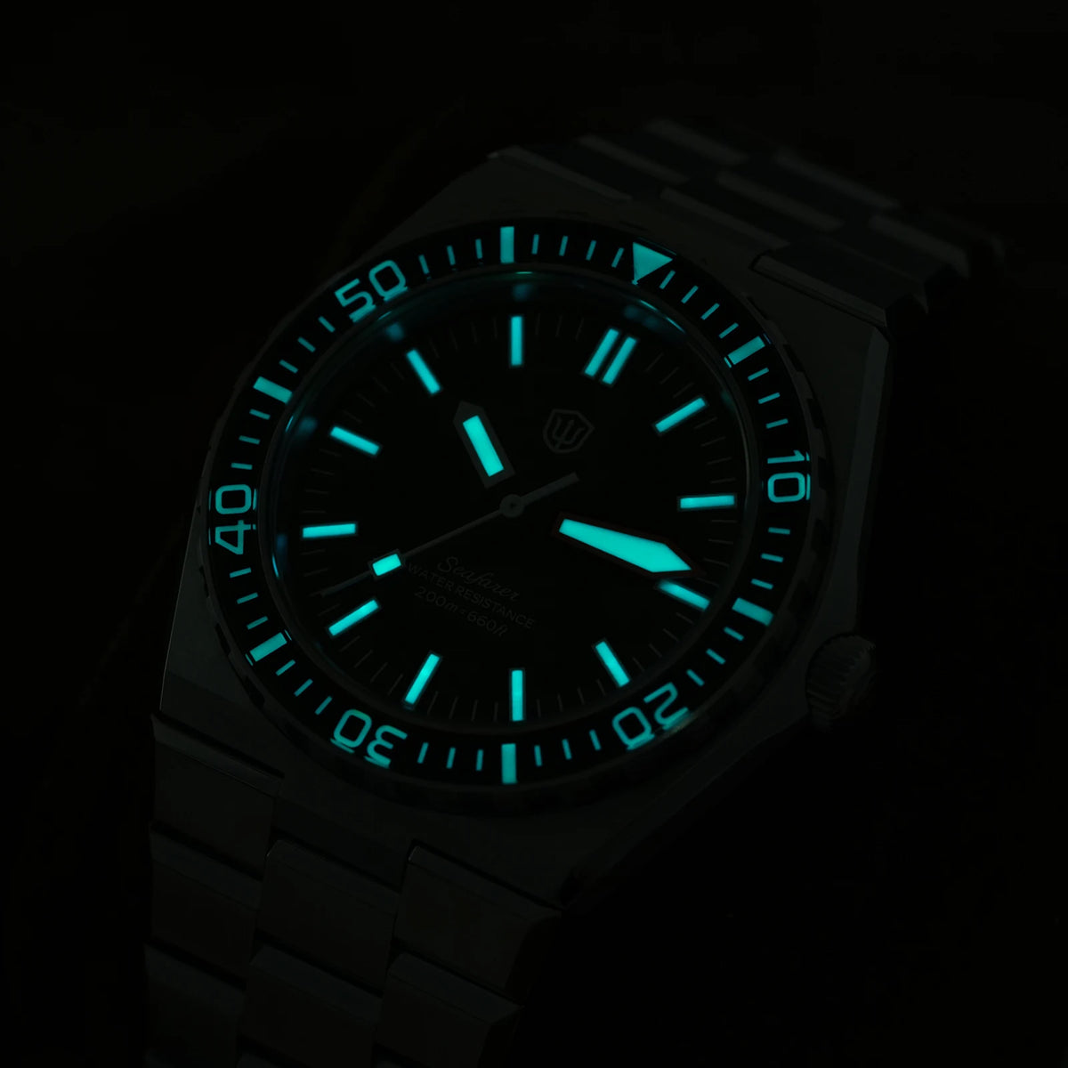 Watchdives WD0017 41mm Men Watch Ronda 515 VH31 Sweep Second Quartz Watches Sapphire Crystal 200M Waterproof Stainless Steel
