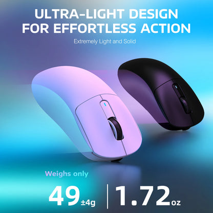 ATTACK SHARK X3 Wireless Gaming Mouse, 49g Ergonomic PC Mouse, Triple Modes PAW3395 26K DPI Optical Sensor, Programmable Buttons