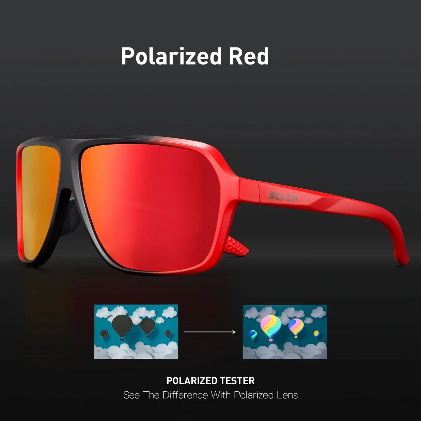 Scvcn Polarized Fishing Sunglasses Outdoor Sport Entertainment Glasses Outdoor Cycling Road Bike UV400 Protective Frame Glasses