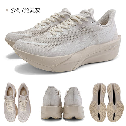 IRUNSVAN Carbonfaser-Sneaker – Laufschuhe für Anfänger und Fortgeschrittene – atmungsaktiv und bequem – Trainingsschuhe mit dicker Sohle – Unisex 130