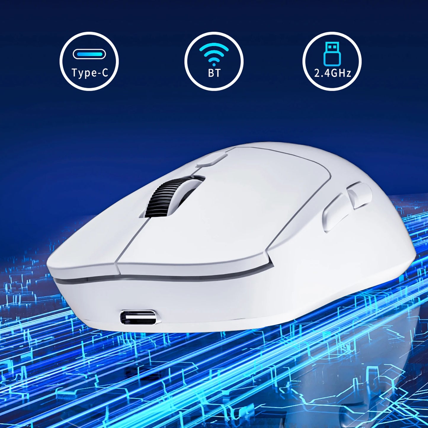 Gaming Mouse Bluetooth Mouse Rechargeable Gamer PAW3395 Lightweight Ergonomic Wireless Mouse Esport