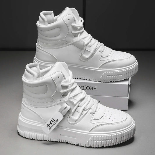 Moderna, avslappnade sneakers, höga skateboardskor, studentkängor för män och kvinnor, trendiga, slitstarka, tvåfärgade, för par