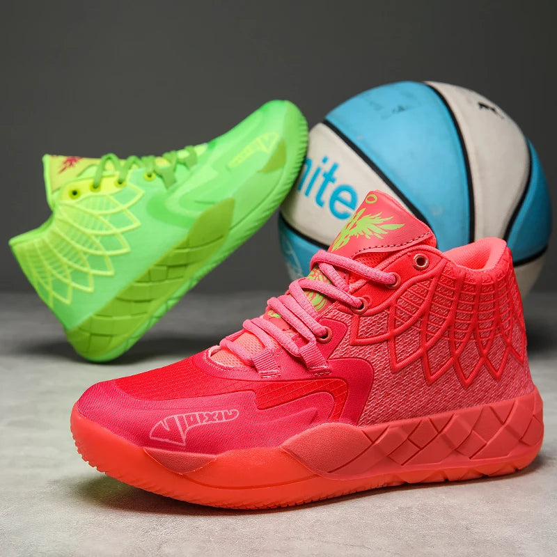 The youth actual combat basketball shoe movement outdoor comfortable cushioning wear-resisting fashion breathable high quality
