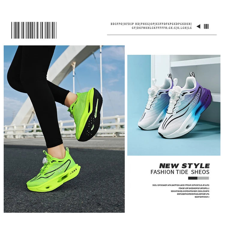 New Men's and Women's Running Shoes Breathable Racing Sports Shoes Carbon Cushion Lightweight Men's Jogging Training Shoes