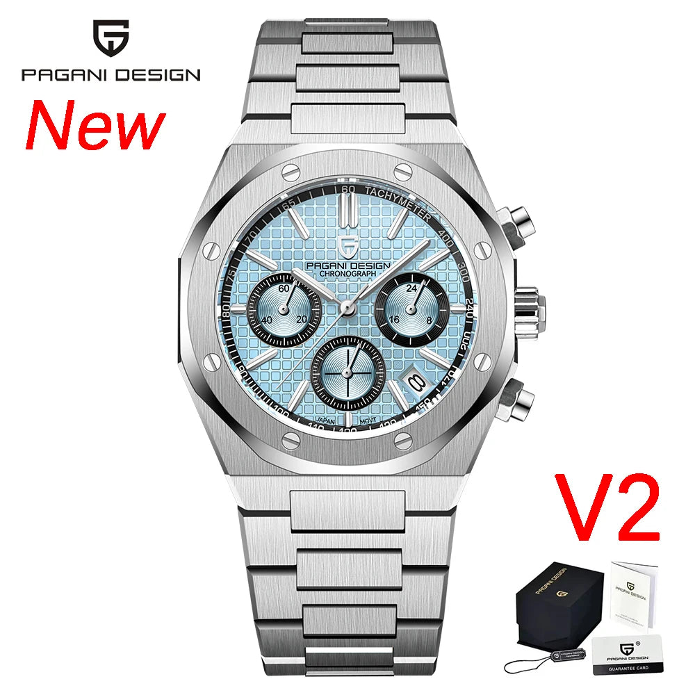 Pagani Design 2026 New Vk63 Fashionable Men V2 Quartz Chronograph Luxury Sapphire Stainless Steel Waterproof Sport 20Bar Luminou