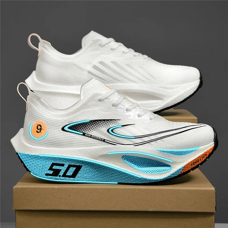 Baskets de sport pour homme FourSeasons, chaussures de course CarbonPlate, chaussures de marathon respirantes et confortables, chaussures d'entraînement d'athlétisme, marche