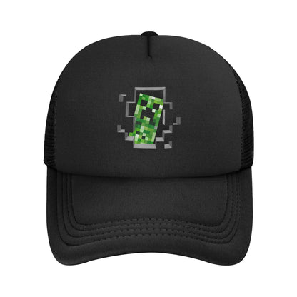 Adult Creepers Zombie Hostile Mob Character Trucker Cap Mesh Baseball Caps Polyester Hat Sun Caps Adjustable Golf Hats Summer