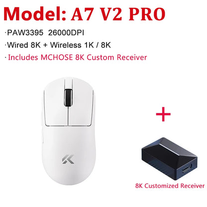 MCHOSE A7 V2 Ultra Pro Wireless Gaming Mouse 42000DPI PAW3950 8K