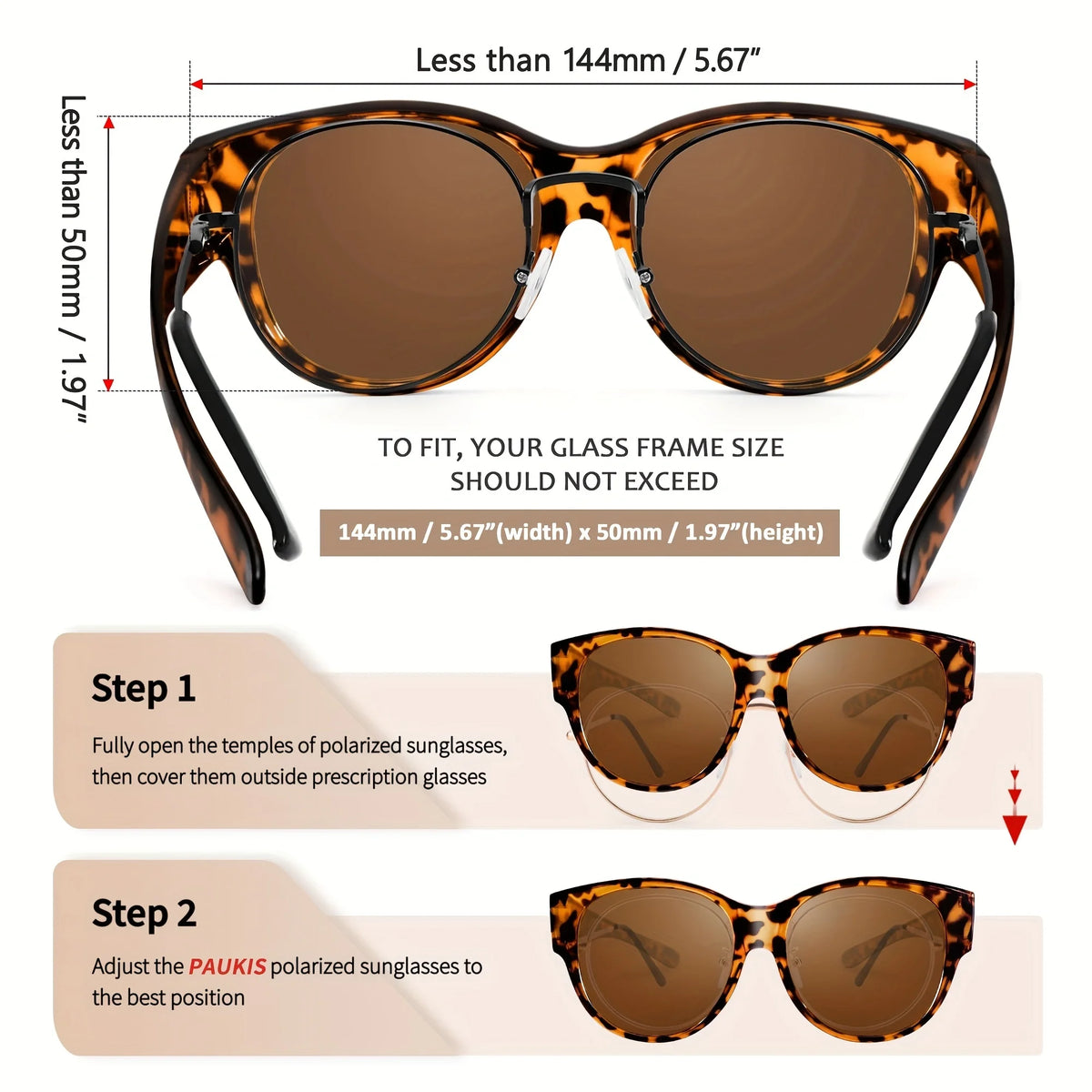 Polarized Sunglasses Fit Over Glasses, Sunglasses for Women to Go Over Glasses Lightweight-SG0179