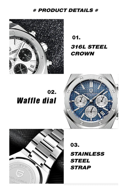 Pagani Design 2026 New Vk63 Fashionable Men V2 Quartz Chronograph Luxury Sapphire Stainless Steel Waterproof Sport 20Bar Luminou
