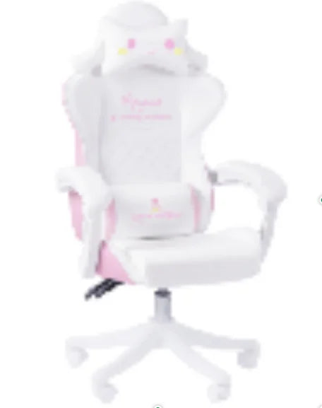 Cute Electronic Music Girl Pink Shilla Gaming Chair Home Office Casual Computer Chair Lifting Rotating Cartoon Chair