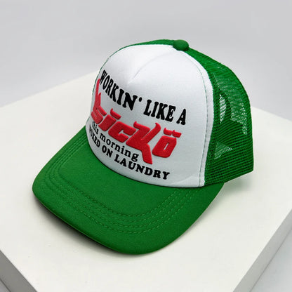 American Style Cruise Printed Anime New Letter Mesh Trucker Caps Sunshade Breathable Baseball Hats Men Women Versatile Fashion