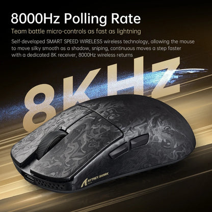 Attack Shark R11 Ultra 8K Carbon Fiber Gaming Mouse, PAW3950MAX, 49g Ultra-Lightweight, Wireless 8000Hz Polling, Tri-Mode