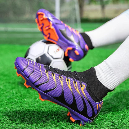 Hommes Match bottes de Football Sport entraînement longues pointes FG/TF garçons crampons chaussures de Football en plein air antidérapant intérieur Futsal confortable