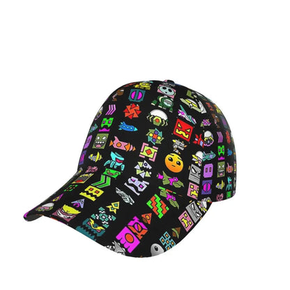 Geometry Dash Mesh Baseball Caps Snapback Fashion Baseball Hats Breathable Casual Casquette Outdoor For Men's And Women's