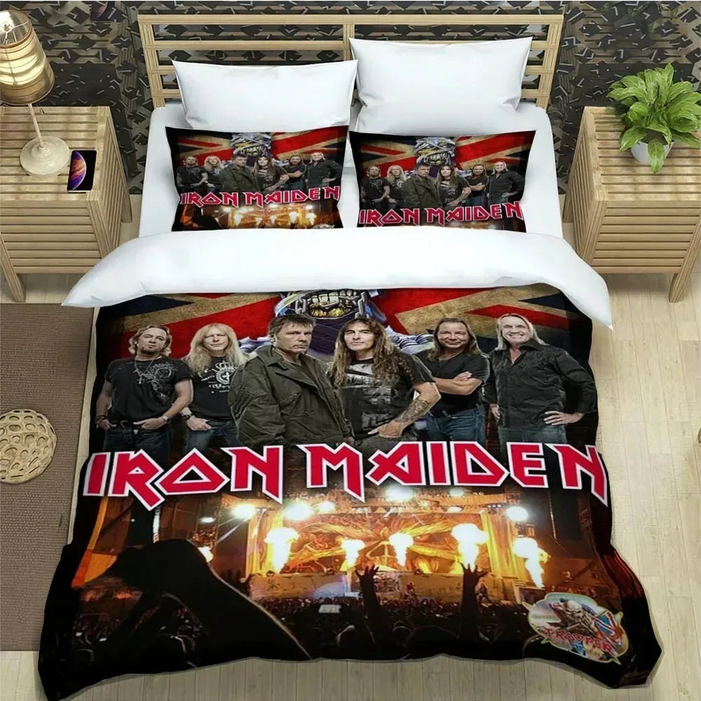 3D Rockband I-Iron-M-Maiden Bettwäsche-Sets – exquisites Bettwäscheset, Bettbezug, Bettwäscheset, luxuriöses Geburtstagsgeschenk