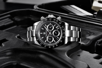 Montre pour homme PAGANI DESIGN – Modèle à cadrans colorés, montre-bracelet à quartz de luxe, chronographe équipé d'un mouvement