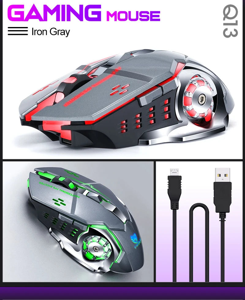 New Wireless Mouse Charging Gaming Mouse Mute Backlit Mouse Mechanical Ergonomic Optical Computer Accessories for PC Laptop