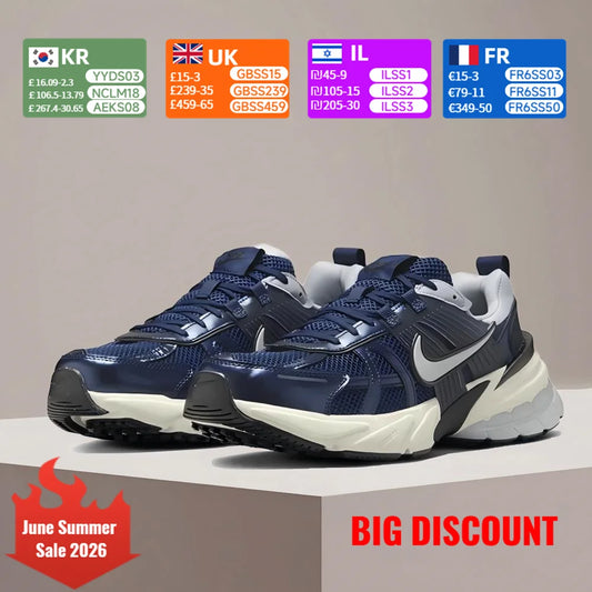 Nike V2K Run : chaussures de course rétro pour homme, décontractées, antidérapantes, résistantes, tendance, polyvalentes et confortables, à tige basse HJ4497-400