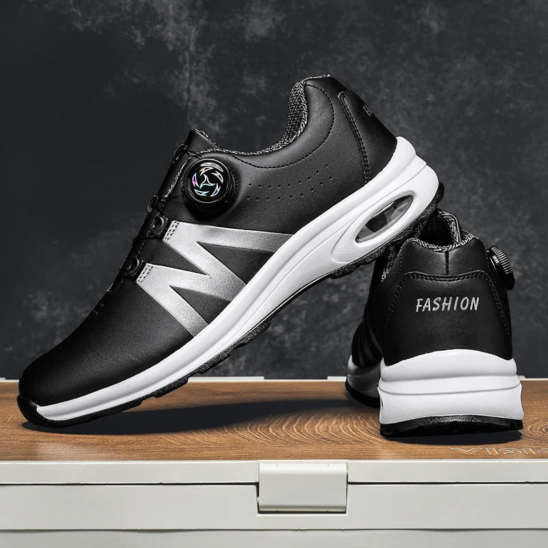 Golf Shoes Air Cushion Men Sports Running Driving Shoes Breathable Lightweight Comfortable Athletic Nonskid Rotating Sneakers