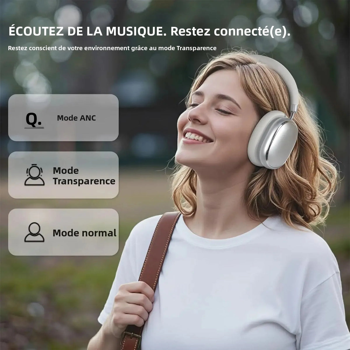 Hybrid Active Noise Cancelling Headphones Bluetooth 6.0 Wireless Over Ear Headphones with Hi-Res Audio, Deep Bass, Transparency Mode, ANC Headset
