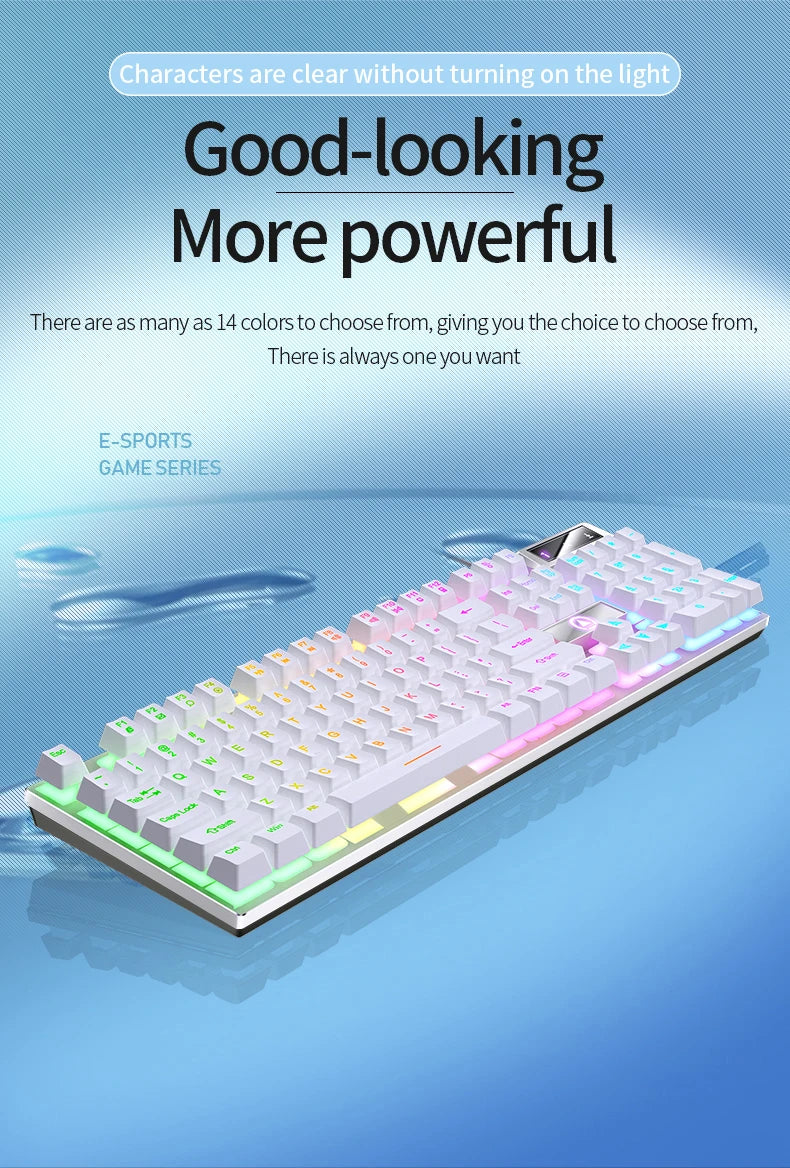 USB Wired Gaming Keyboard, 104 Keys Compatible with Windows Laptop/Computer/PC, Ergonomic Design, Office & Gaming Accessories