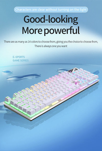 Kabelgebundene USB-Gaming-Tastatur mit Hintergrundbeleuchtung, 104-Tasten-Gamer-Tastatur für Computer/Laptop/PC, ergonomisches Design, Office-Gaming-Zubehör