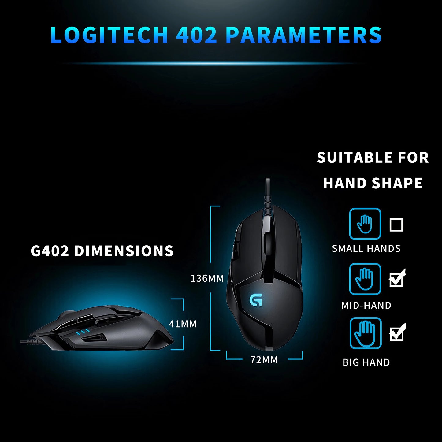 Logitech (G) G402 Gaming Mouse Wired Mouse E-sports Mechanical Macro Programming Mouse CSGO Chicken Dinner Computer Competitive