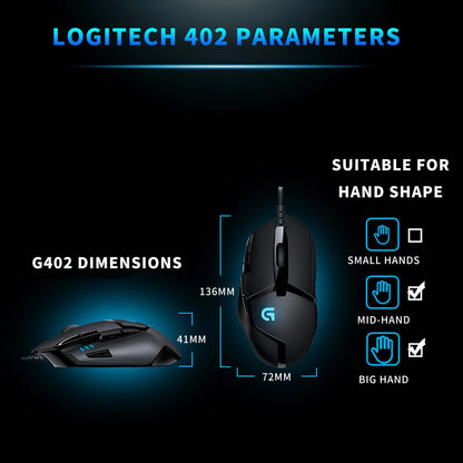 Logitech (G) G402 Gaming Mouse Wired Mouse E-sports Mechanical Macro Programming Mouse CSGO Chicken Dinner Computer Competitive