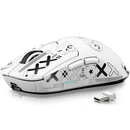 ATTACK SHARK X3/X3PRO 4K/8K trådlös gamingmus, 26K DPI, tri-mode (trådbunden/2.4GHz/BT5.2), lätt, PAW3395-sensor för gamers