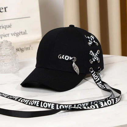 Velvet Cat Ear Baseball Cap With Long Ribbon Strap Korean Style Casual Sun Hat For Women Girls