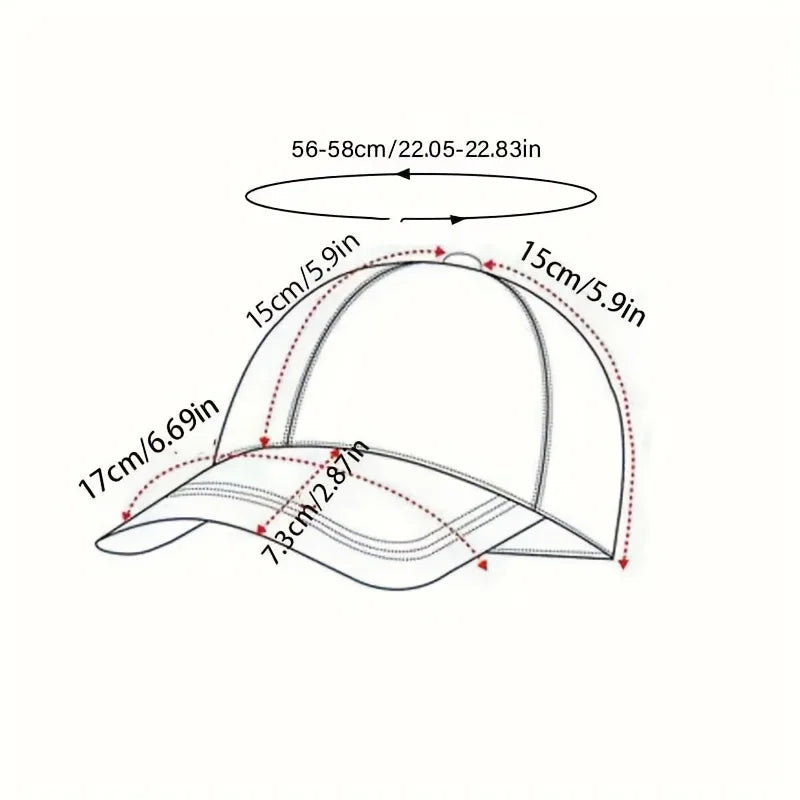 Cute duck print baseball cap with adjustable snap button, breathable fabric, outdoor casual headpiece