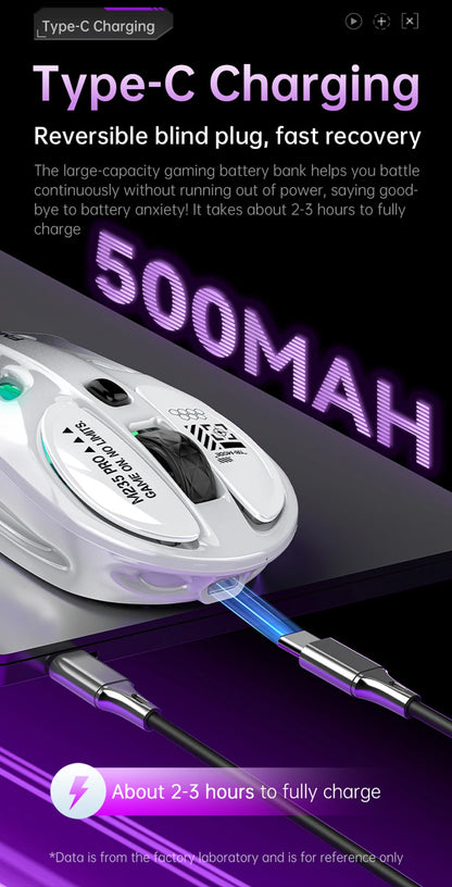 Wireless 2.4G Tri-Mode RGB Gaming Mouse Hollow Lightweight Design With Chroma Lighting Wired Bluetooth E-Sports Mouse Controller