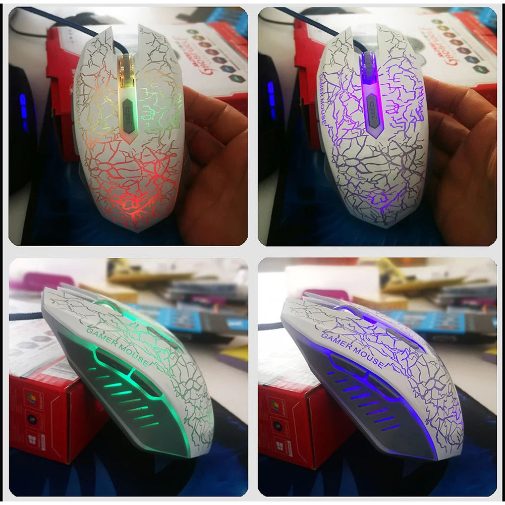 2400 DPI USB Wired Gaming Mouse LED Backlit Professional Gamer Mice Ergonomic Computer Mouse for PC Laptop Macbook