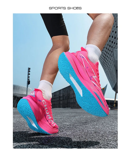 Men Running Shoes Carbon Board Speciality Marathon Sports Breathable Lightweight Women's Comfortable Nonskid Chunta Sneakers