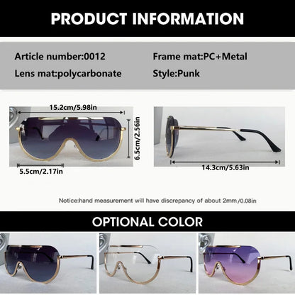 2026 Oversized Metal Rimless Integrated Windproof Sunglasses For Women Trends Y2k Luxury Brand Design Sun Glasses Unisex UV400