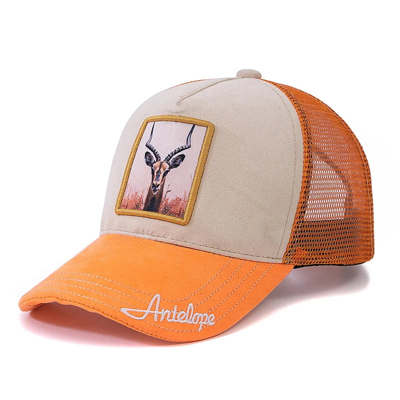 Czapka typu trucker unisex z naszywką w wzór Grizzlies, zamszowa czapka przeciwsłoneczna, letnia czapka baseballowa z motywem zwierzęcym dla mężczyzn i kobiet