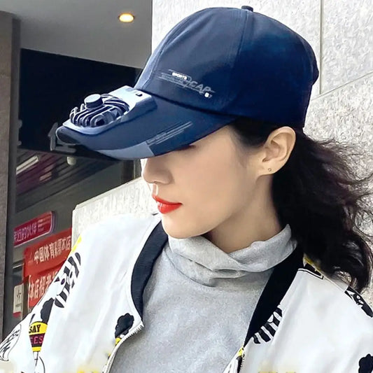 cap with fan Summer USB Charging Cooling Fan Baseball Cap Outdoor Golf Sunscreen 2 Speed Adjustable Peaked Hat Hiking cap fan