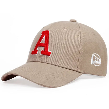 Unisex A Letter Embroidery Baseball Caps Outdoor Adjustable Spring and Autumn Casual Sunscreen Hat