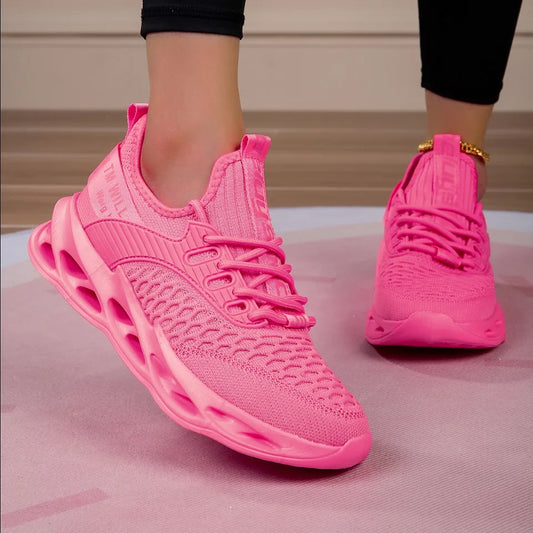 Pink Casual Sneakers Women Men Blade Shoes Big Size 46 Light Breathable Running Shoes Men Mesh Sports Sneakers