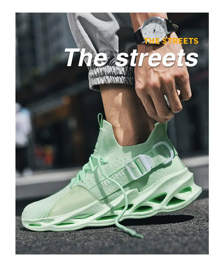Hot Sale Fashion Purple Casual Sneakers Women Men Blade Running Shoes Big Size 48 Light Breathable Sports Shoes Men Mesh Sneaker