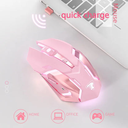 Gaming Mouse Rechargeable 2.4G Wireless Bluetooth Mouse Mute Ergonomic Mouse for Computer Laptop LED Backlit Mice