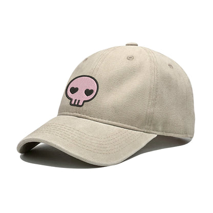 Retro Washed Distressed Baseball Cap Skull Embroidered Dad Hat Men Women Casual Adjustable Outdoor Sun Hat 260617