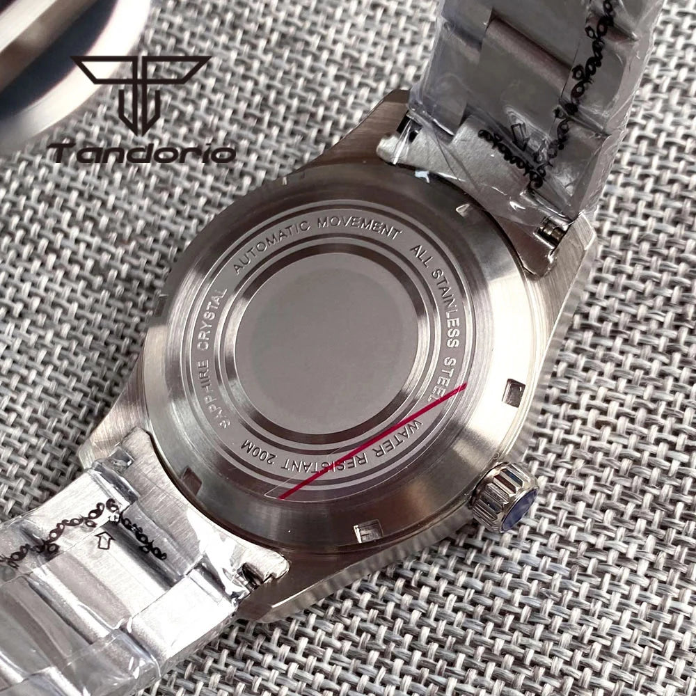 Tandorio 39 mm – męski zegarek automatyczny typu pilot nurkowy, mechanizm NH35/PT5000/Miyota8215, szafirowe szkło AR, wodoodporność 20 barów, świecące wskaźniki
