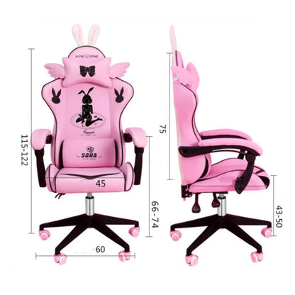 Pink Gaming Chair High-Quality Girls Cartoon Home Live Gamer Chair Comfortable Swivel Chair Adjustable Office Computer Chair
